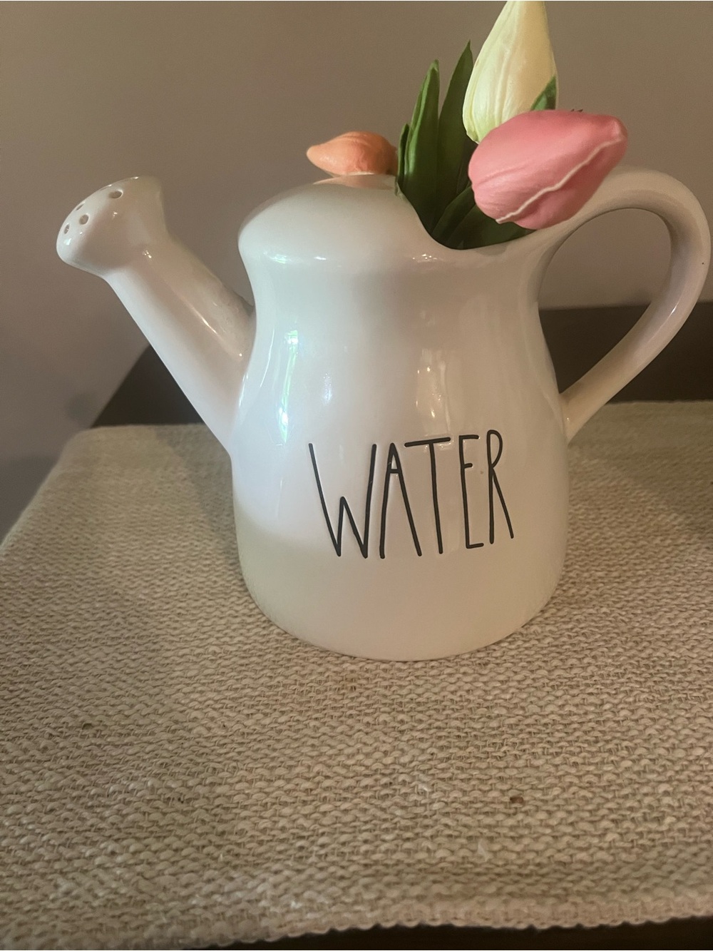Rae Dunn "WATER" Ceramic Watering Can Pitcher Farmhouse Decor